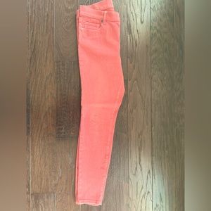 Coral Orange Denim Leggings by Loft. Size 30/10